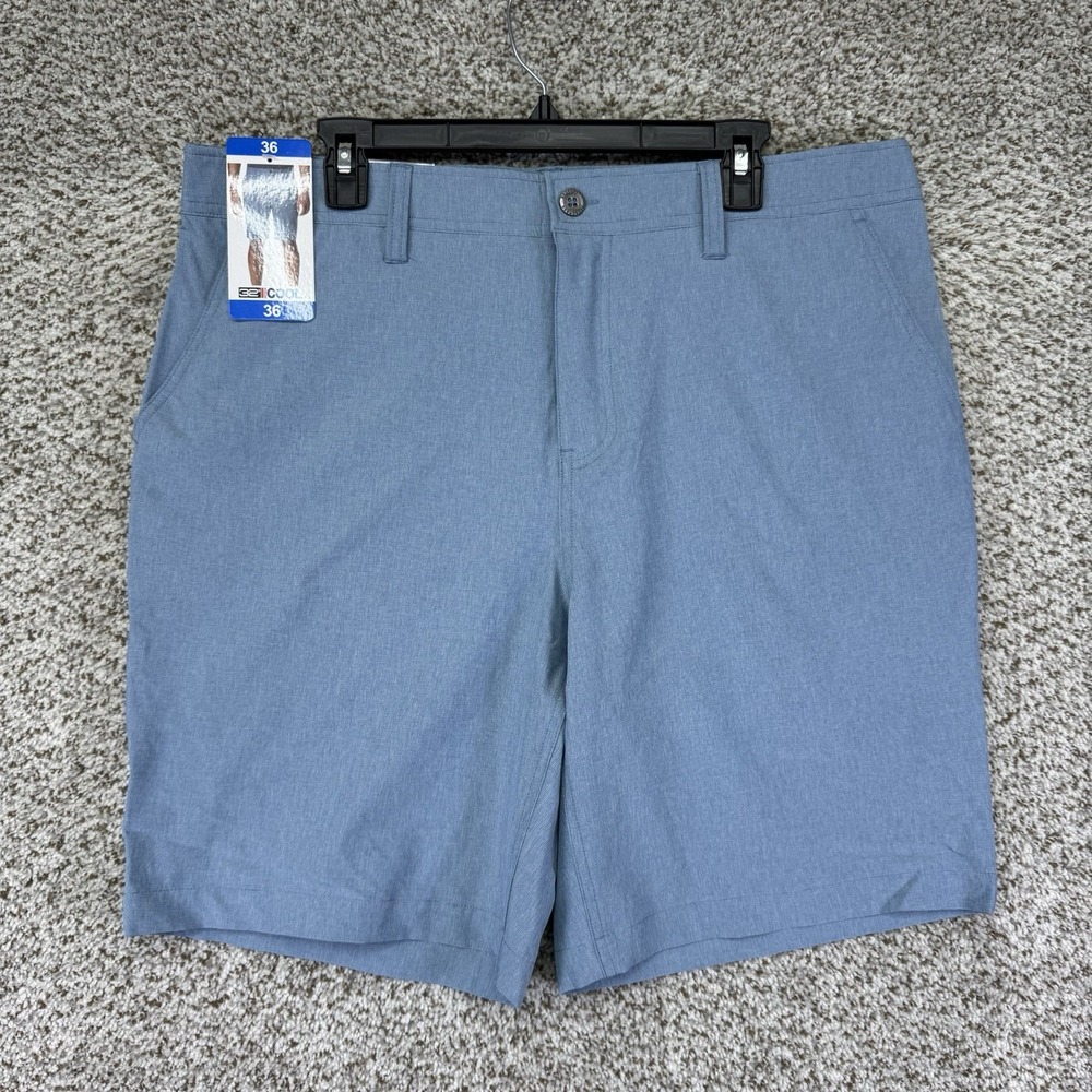 32 Degrees Cool Performance Shorts Men's Size 36 Dusky Blue Stretch Golf Stretch